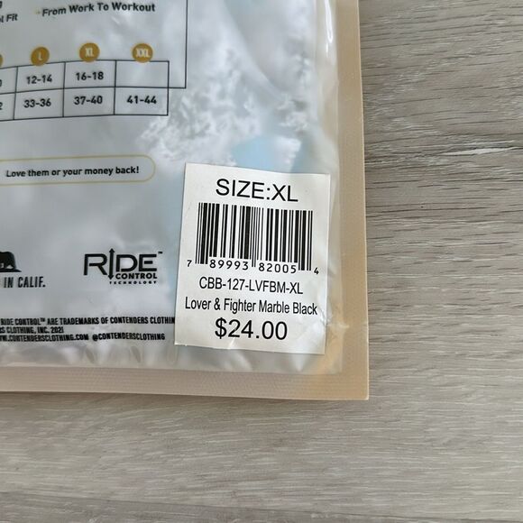 Contenders‎ Lover & Fighter Marble Boxer Briefs Black/White Marble XL NWT IN PKG - Picture 7 of 7